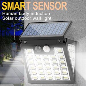 Qiopertar Solar Street Light, IP65 Waterproof Outdoor Solar Powered Street Lights Dusk to Dawning with Motion Sensor LED Floods Light for Parking Lot, Drive-Way