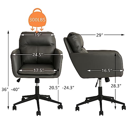 Sepnine Modern Executive Office Chair,PU Leather Ergonomic Computer Desk Chair with Pillow Pad,Adjustable Tilt Lock Swivel Rolling Chair for Adult,Adjustable Back 16°