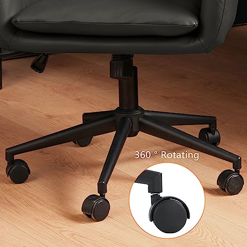 Sepnine Modern Executive Office Chair,PU Leather Ergonomic Computer Desk Chair with Pillow Pad,Adjustable Tilt Lock Swivel Rolling Chair for Adult,Adjustable Back 16°