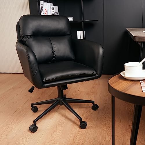 Sepnine Modern Executive Office Chair,PU Leather Ergonomic Computer Desk Chair with Pillow Pad,Adjustable Tilt Lock Swivel Rolling Chair for Adult,Adjustable Back 16°