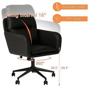 Sepnine Modern Executive Office Chair,PU Leather Ergonomic Computer Desk Chair with Pillow Pad,Adjustable Tilt Lock Swivel Rolling Chair for Adult,Adjustable Back 16°