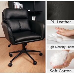 Sepnine Modern Executive Office Chair,PU Leather Ergonomic Computer Desk Chair with Pillow Pad,Adjustable Tilt Lock Swivel Rolling Chair for Adult,Adjustable Back 16°