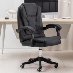 TJLSS Boss Chair Office Chair Ergonomic Soft and Comfortable Office Home Computer Chair Fixed arm Swivel Chair