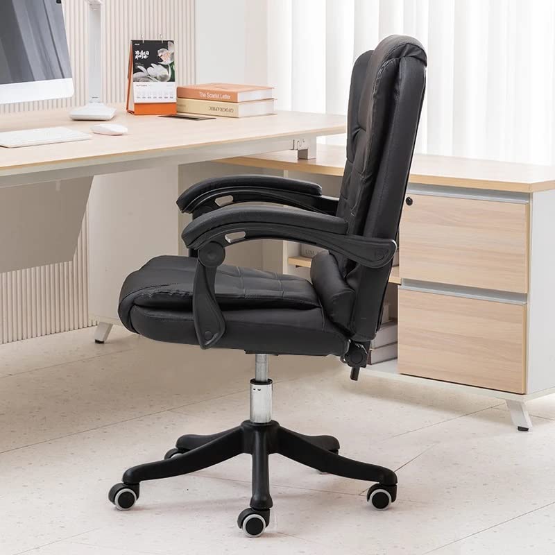 TJLSS Boss Chair Office Chair Ergonomic Soft and Comfortable Office Home Computer Chair Fixed arm Swivel Chair