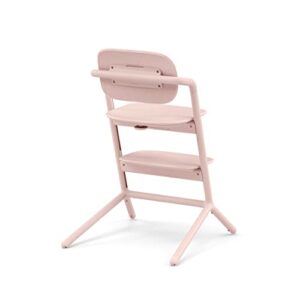 CYBEX LEMO 2 High Chair System, Grows with Child up to 209 lbs, One-Hand Height and Depth Adjustment, Anti-Tip Wheels Safety Feature - Pearl Pink
