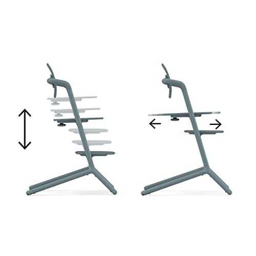 CYBEX LEMO High Chair System, Grows with Child up to 209 lbs, One-Hand Height and Depth Adjustment, Anti-Tip Wheels Safety Feature