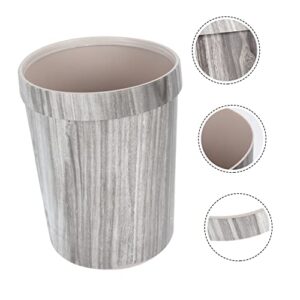 Alipis 1pc Bin Vintage Use Bathroom Wooden Basket Litter Ring Classic Wastebasket Junk Clamping Trash Office Simple Decorative Garbage Recycle with Pressure Kitchen L Pattern Grain Style