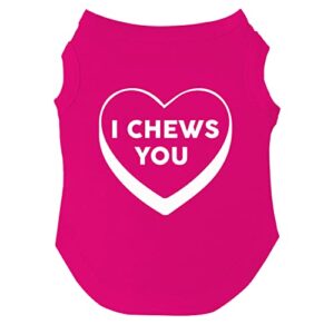 i chews you (candy heart) dog tee shirt sizes for puppies, toys, and large breeds (197 hot pink xxl)