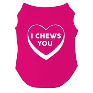 I Chews You (Candy Heart) Dog Tee Shirt Sizes for Puppies, Toys, and Large Breeds (197 Hot Pink XXL)