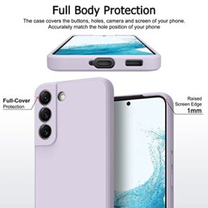 Vanjua [2 Pack] for Samsung Galaxy S22 Case, Stylish Liquid Silicone Slim Full-Body Protective Cover for Samsung Galaxy S22 5G 6.1 Inch Phone Case (Light Cyan+Violet)