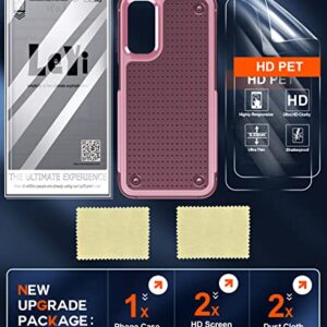 LeYi for Samsung Galaxy A14 5G Case: Samsung A14 5G Case with 2 Pack Screen Protectors, Dual Layer Protective PC Back & Soft Bumper Resilient Shock Absorb Case Cover for Samsung A 14 5G, Red Pink