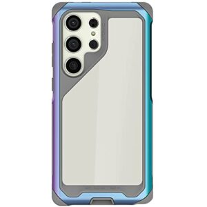 Ghostek ATOMIC slim Samsung Galaxy S23 Ultra Phone Case with Clear Back and Iridescent Aluminum Bumper S-Pen Stylus Cutout Shockproof Phone Cover Designed for 2022 Samsung S23 Ultra (6.8") (Prismatic)