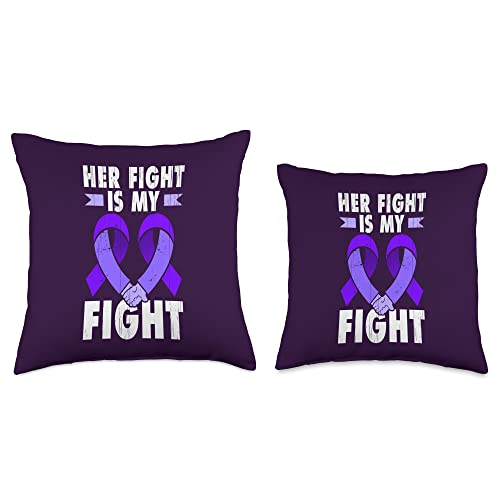 Sexual Assault and Domestic Violence Awareness Support for Victims of Domestic Violence, Purple Ribbons Throw Pillow, 16x16, Multicolor