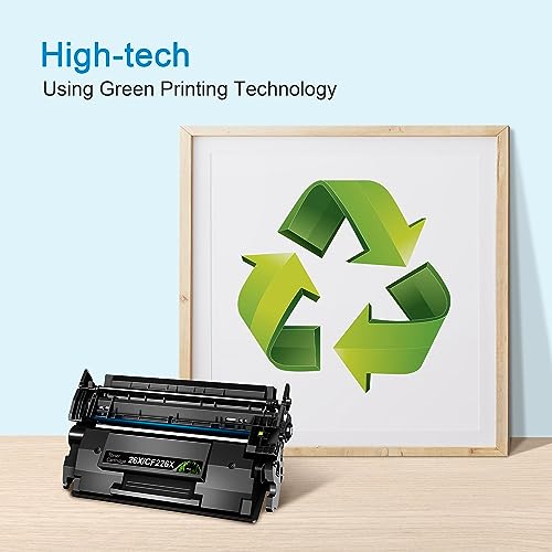 26X CF226X Toner Cartridge Replacement for HP 26X CF226X Compatible with Laserjet Pro M402d M402dn M402dw Laserjet Pro MFP M426fdw M426fdn M426dw Printer (2 Black)