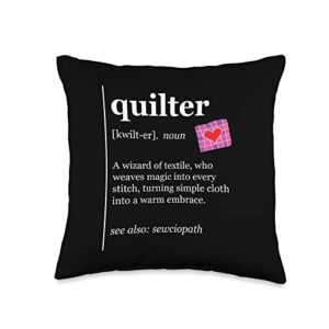 cute definition gifts quilter definition throw pillow, 16x16, multicolor
