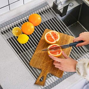 SunCleanse Roll Up Dish Drying Rack,Over The Sink Dish Drying Rack Kitchen Rolling Dish Drainer(17.8"x11.8")