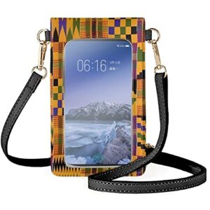 ZOCANIA African Tribal Cell Phone Crossbody Bag For Women Phone Case With Strap PU Leather Small Wallet Purse Best Gift Idea Coin Purse Cute Crossbody Phone Purse Phone Bag Phone Carrier