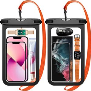 [10.5"] Large Waterproof Phone Pouch,[2 Pack] IPX8 Waterproof Phone Case Bag for iPhone 14 Pro Max/13/12/Mini/11/XS MAX/8/Galaxy S22/S21/Google/OnePlus,Underwater Pouch for Vacation Beach