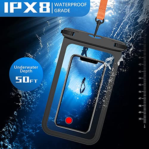 [10.5"] Large Waterproof Phone Pouch,[2 Pack] IPX8 Waterproof Phone Case Bag for iPhone 14 Pro Max/13/12/Mini/11/XS MAX/8/Galaxy S22/S21/Google/OnePlus,Underwater Pouch for Vacation Beach