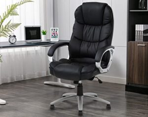 big and tall office chair high back executive office chair comfortable thickening padded cushion leather chair all day comfort wide seat ergonomic computer desk chair with armrest
