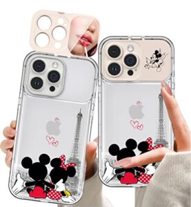 joysolar for iphone 13 pro max 6.7" cute cartoon phone case with makeup mirror, phone cases for women teen girls funny cool unique protective cover for iphone 13 pro max, mini miki