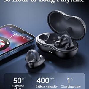 Wireless Ear Clip Bone Conduction Headphones Bluetooth Wireless Clip On Open Ear Earbuds with Earhook Earclip Bone Conduction Earbuds Head Set Waterproof Bone Conducting Ear Buds Induction Headphones