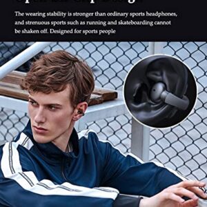 Wireless Ear Clip Bone Conduction Headphones Bluetooth Wireless Clip On Open Ear Earbuds with Earhook Earclip Bone Conduction Earbuds Head Set Waterproof Bone Conducting Ear Buds Induction Headphones