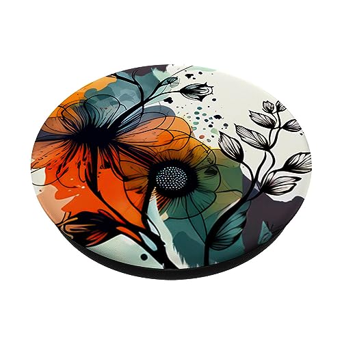 Boho Botanical Abstract Floral Greenery Wildflower Nature PopSockets Standard PopGrip