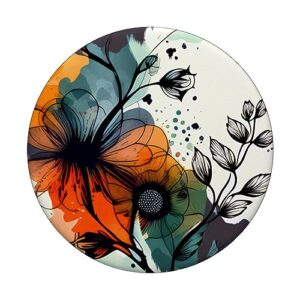 Boho Botanical Abstract Floral Greenery Wildflower Nature PopSockets Standard PopGrip