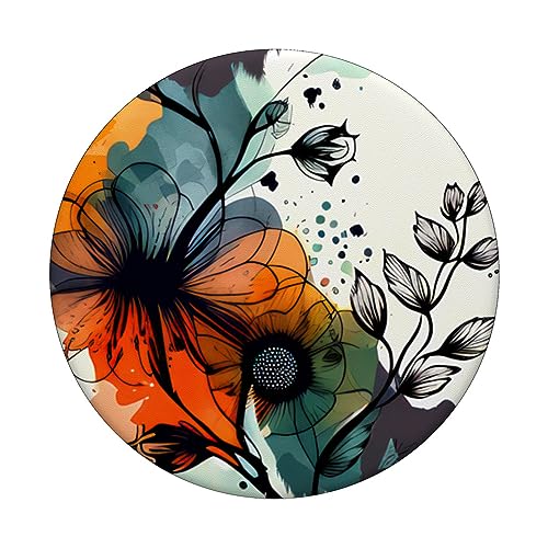 Boho Botanical Abstract Floral Greenery Wildflower Nature PopSockets Standard PopGrip