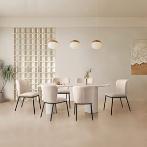simtonal kitchen chairs set of 6, mid century modern dining chairs, beige