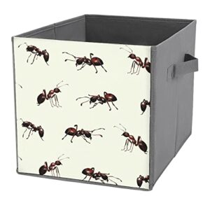 realistic ants canvas collapsible storage bins cube organizer baskets with handles for home office car