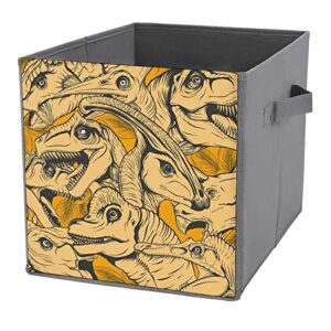 dinosaurs cartoon collection canvas collapsible storage bins cube organizer baskets with handles for home office car