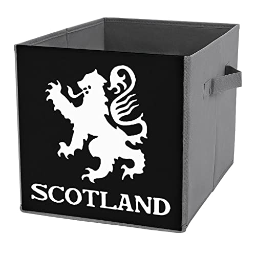 Lion Rampant Scotland Scottish Canvas Collapsible Storage Bins Cube Organizer Baskets with Handles for Home Office Car