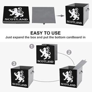 Lion Rampant Scotland Scottish Canvas Collapsible Storage Bins Cube Organizer Baskets with Handles for Home Office Car