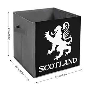 Lion Rampant Scotland Scottish Canvas Collapsible Storage Bins Cube Organizer Baskets with Handles for Home Office Car