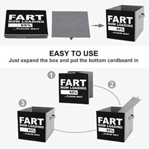 Fart Now Loading Please Wait Canvas Collapsible Storage Bins Cube Organizer Baskets with Handles for Home Office Car