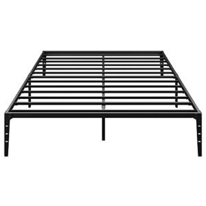 idealhouse 14 inch full metal platform bed frame heavy duty steel slat no box spring needed, easy assembly, noise free, black (full)