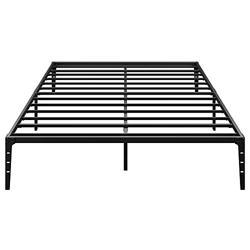 IDEALHOUSE 14 Inch Full Metal Platform Bed Frame Heavy Duty Steel Slat No Box Spring Needed, Easy Assembly, Noise Free, Black (Full)