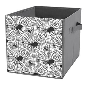 halloween spiders and web canvas collapsible storage bins cube organizer baskets with handles for home office car