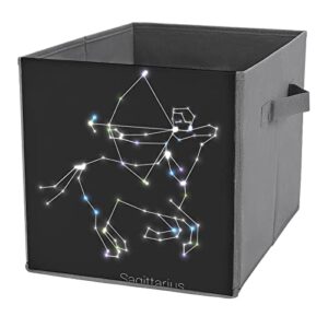 constellation sagittarius canvas collapsible storage bins cube organizer baskets with handles for home office car