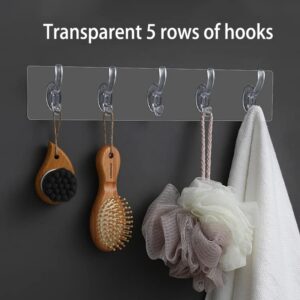 Koconh Multifunctional Transparent 6 Hooks, Punch-Free Wall-Mounted. (3 PCS)