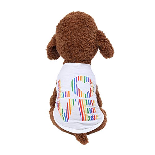 Dogs XSmall Dog Love Pet Cat Breathable Summer and Spring Fashion Vest Thin Clothing Pet Clothes