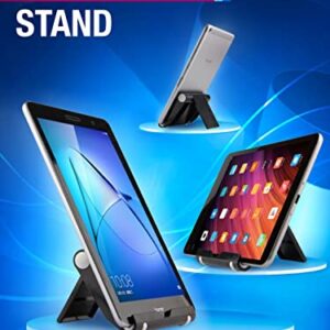 Cell Phone Stand Portable Compact : Cradle, Smartphone Holder, Small Tablet Stand for Office Desk - Black