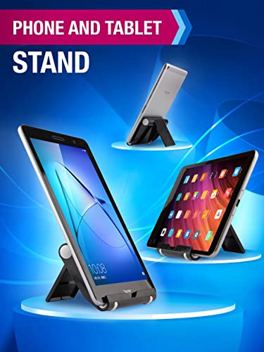 Cell Phone Stand Portable Compact : Cradle, Smartphone Holder, Small Tablet Stand for Office Desk - Black