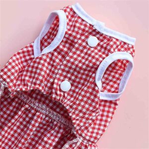 Dogs Clothes for Large Dogs Girls Dress Supplies Stripes Skirt Cat Summer Wedding Pet Plaid Dog Bow Dress Spring Knot Pet Clothes