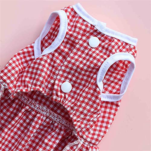 Dogs Clothes for Large Dogs Girls Dress Supplies Stripes Skirt Cat Summer Wedding Pet Plaid Dog Bow Dress Spring Knot Pet Clothes