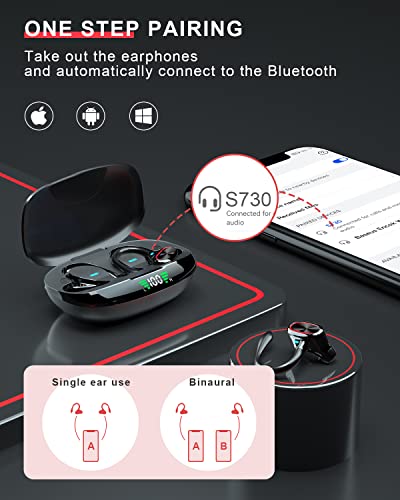 Wireless Earbuds Bluetooth Headphones Touch Control with Charging Case and Earhooks Over Ear IPX7 Waterproof Earphones with Mic,audifonos Bluetooth inalambricos with LED Display Touch Control for Gym