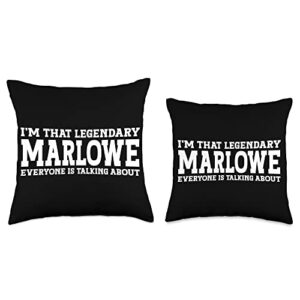 Marlowe Gifts Tee Women Girl Name Birthday Gifts Personal Name Women Girl Funny Marlowe Throw Pillow, 18x18, Multicolor