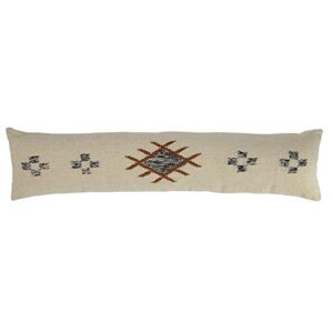 creative co-op wool blend geometric design, multicolor oversized lumbar pillow, ivory